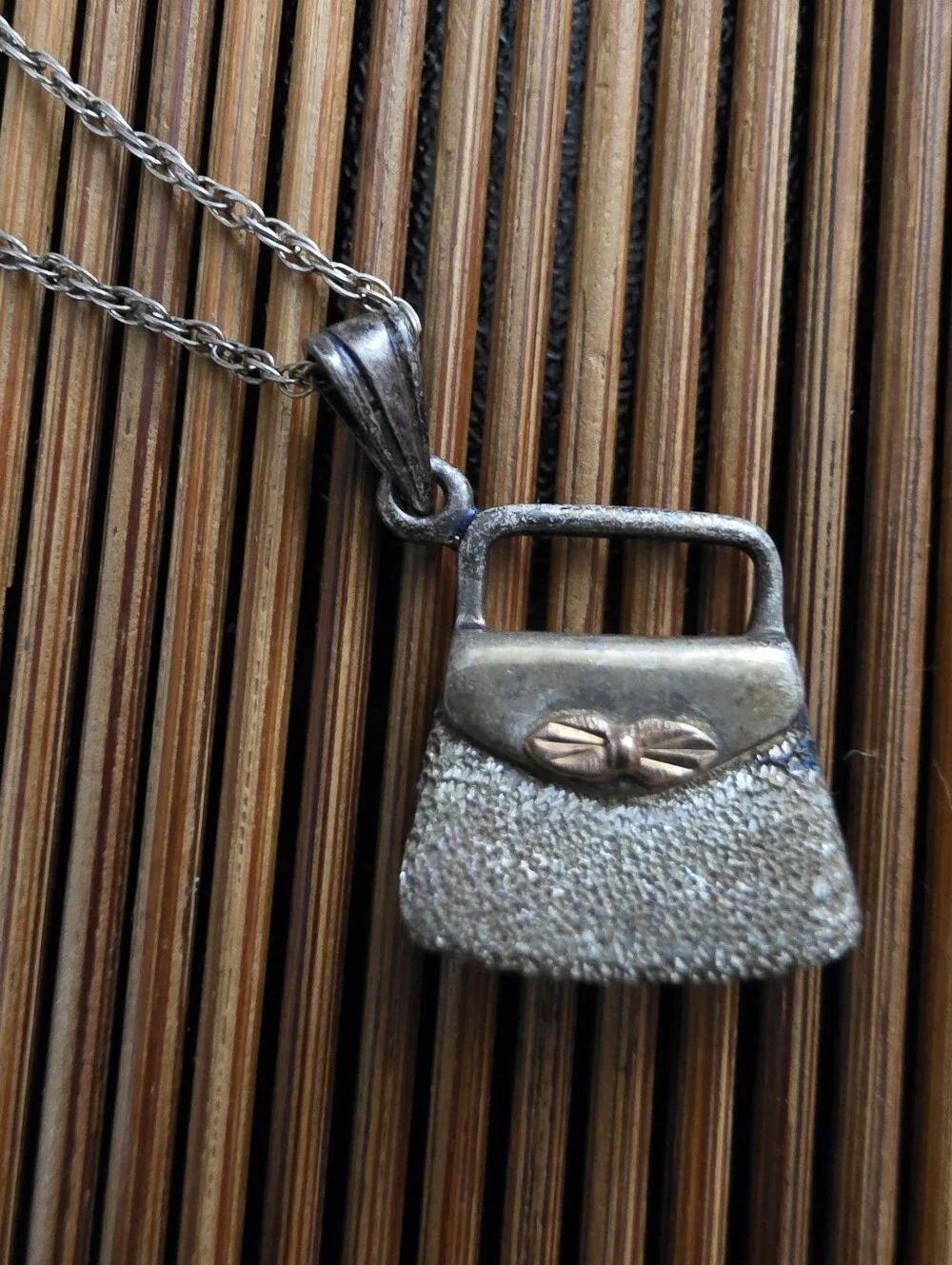 Sterling Silver, 12k Purse Necklace (Vintage)